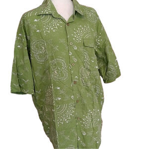 Le Jean Dr Marithe Cotton Green Button Shirt L